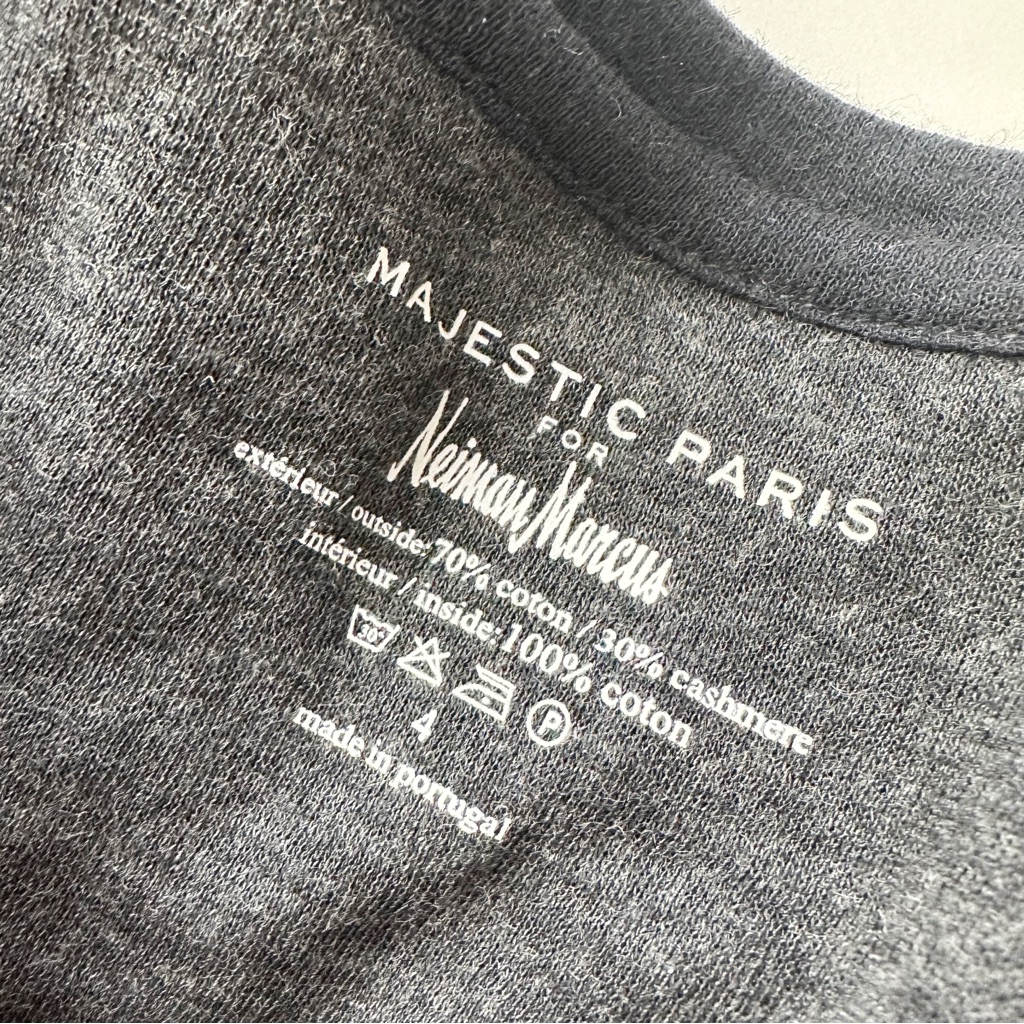 Nwt Majestic Paris For Neiman Marcus Cashmere Cotton Sweater With Pockets Large — image 2 of 8